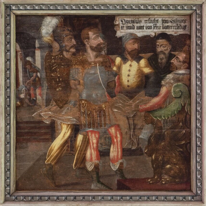 Hrad Švihov, Jižní sál, Dobrovický strop, kazeta - Horatius