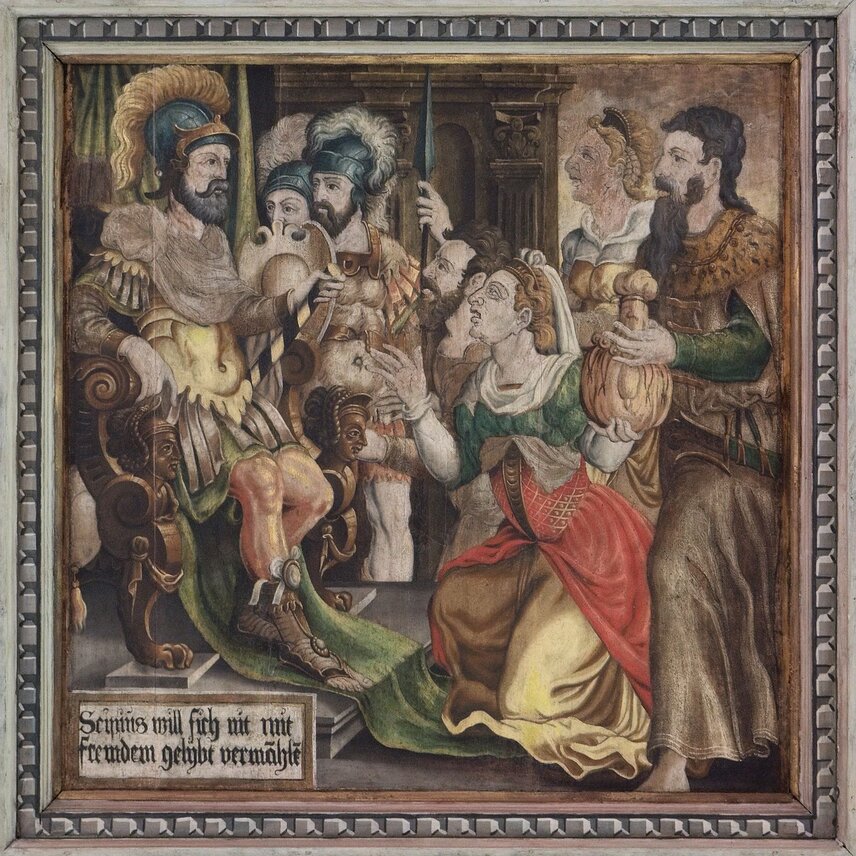 Hrad Švihov, Jižní sál, Dobrovický strop, kazeta - Scipio