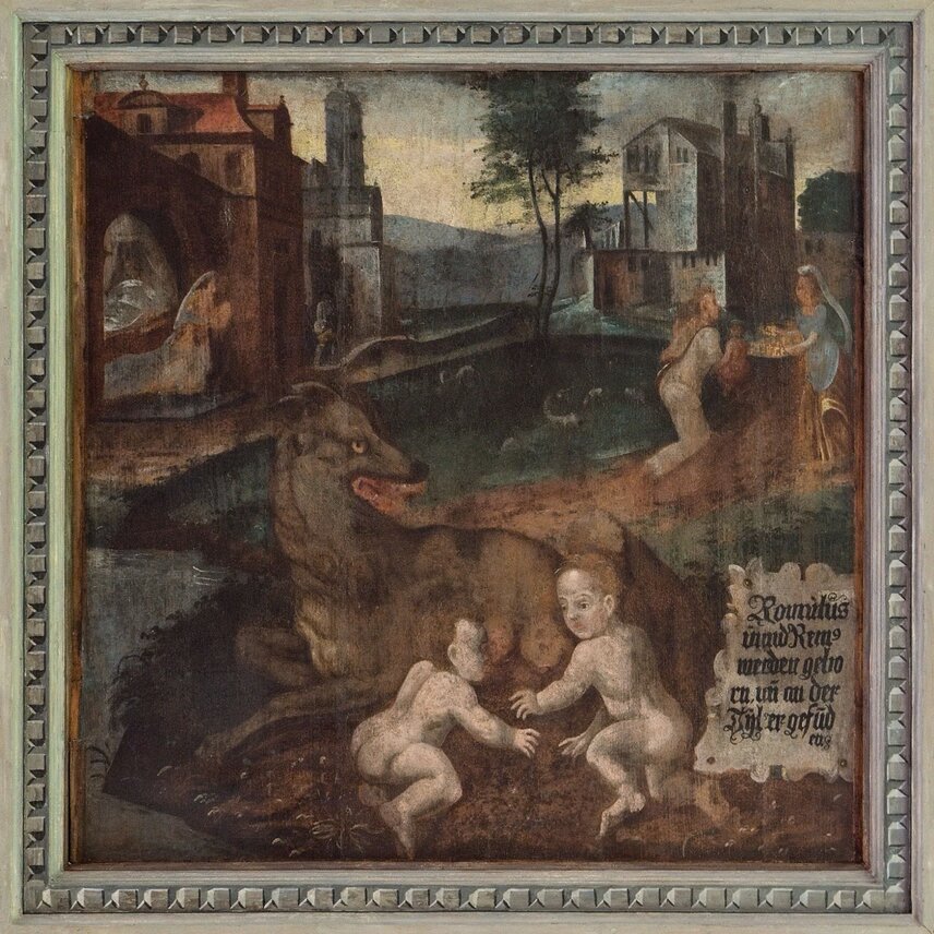 Hrad Švihov, Jižní sál, Dobrovický strop, kazeta - Romulus